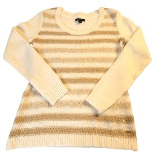Tommy Hilfiger- Cream Color Long Sleeve Striped Sweater - Size S/P